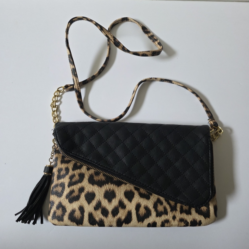 Jessica Simpson Leopard/Black Crossbody